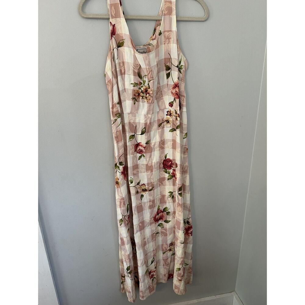 Matthew & David women’s vintage pink Floral sleeveless Dress Sz 10 Cottage Core